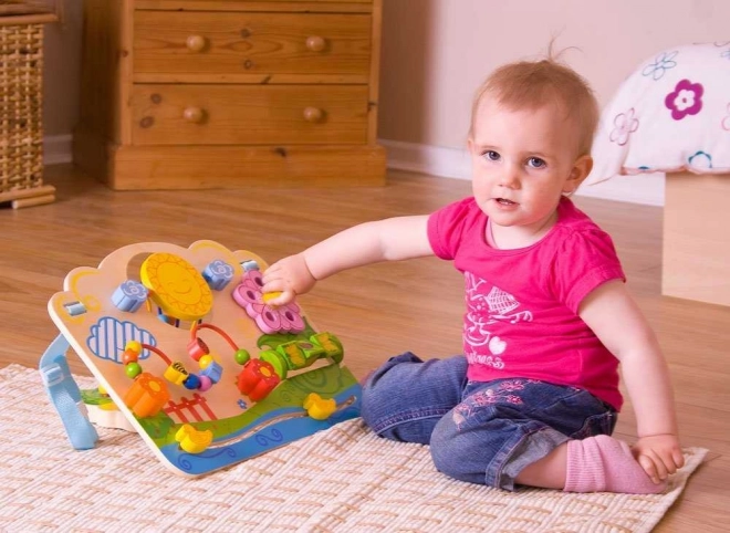 Bigjigs Baby Houten Motorische Plank Bloemen