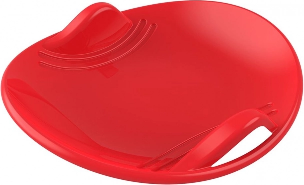 Luge ronde en neige rouge