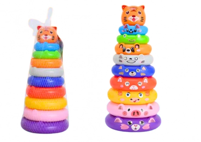 Piramide met Dierenstickers Tijger Kleurvol