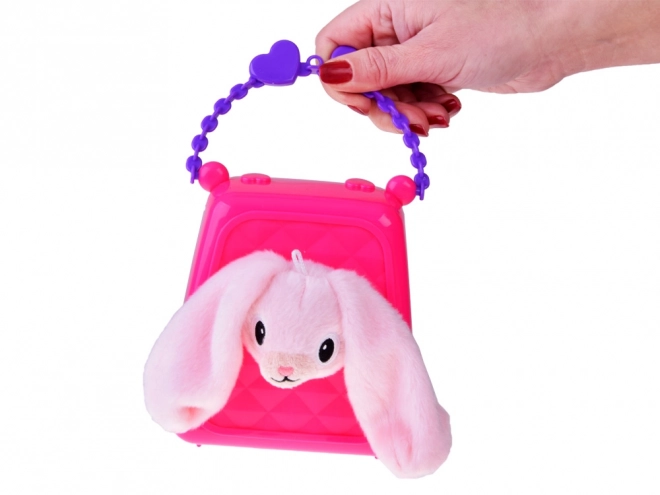 Schattige handtas met pluchen konijn