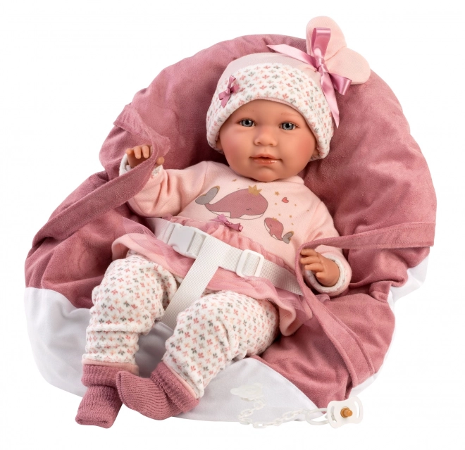 Llorens 74014 NIEUW GEBOREN - realistische babypop met geluiden en zacht stoffen lichaam - 42 cm