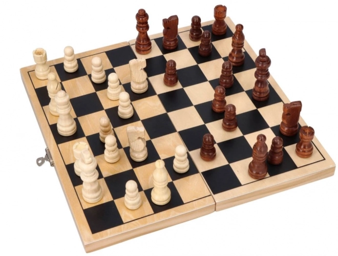 Houten schaakspel