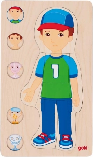 goki houten anatomische puzzel menselijk lichaam – jongen, 5 lagen