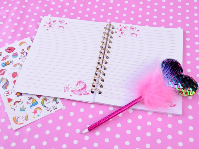 Unicorn Magic Secret Diary with Colorful Stickers