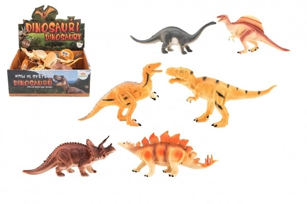 Dinosauriërs plastic 16-18 cm mix van soorten 12 stuks in doos