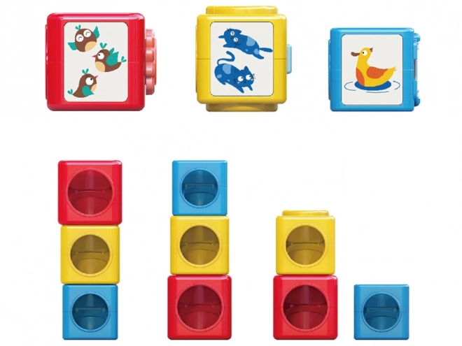 Bunte Bauklötze und Sortierturm für Kinder