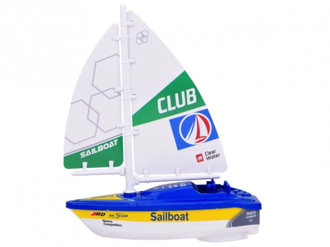 Buntes Wasserboot Segelboot mit Batterien ZA5234 – Blau