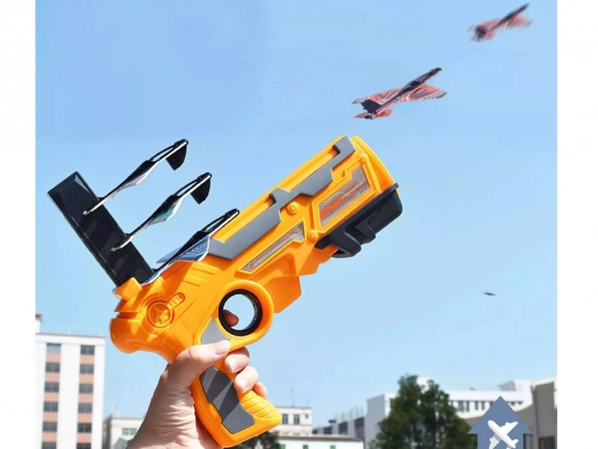 Groot pistool met vliegtuigschieter – Oranje