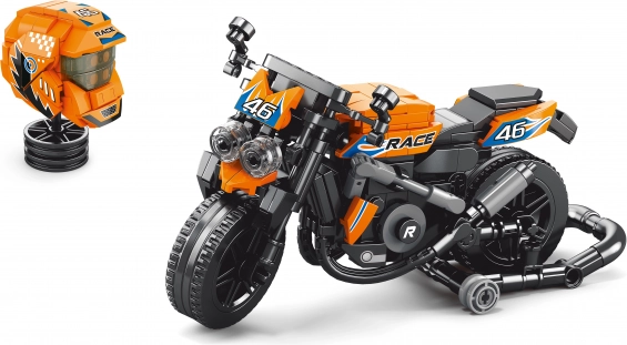 Motorbike Building Set with Helmet 17 cm