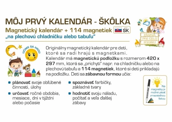 Magnetische kalender voor kinderen - Kleuterschool