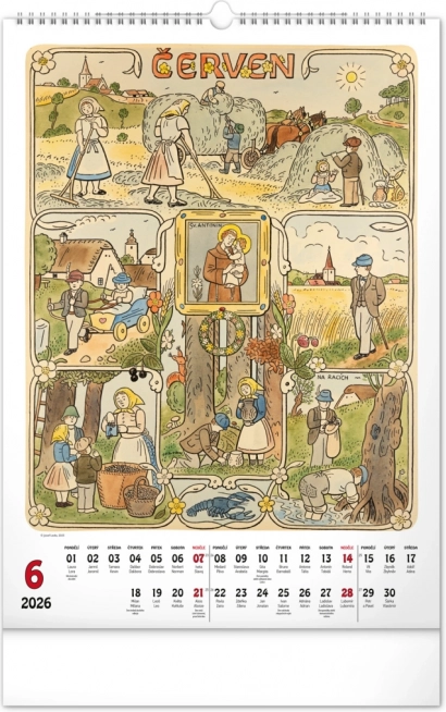 Wall Calendar Josef Lada 2026