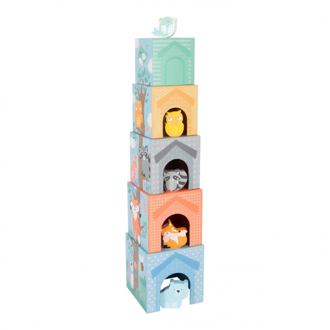Small Foot Stapeltoren pastel met dieren
