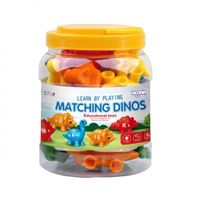 WOOPIE set Montessori dinosaur figurines for stacking with learning colors and letters Match the Letters 13 pcs