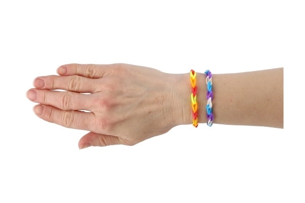 Maak je eigen armband - elastiekjes 600 stuks + gereedschap + breiapparaat voor armbanden in doos 27x13x4cm