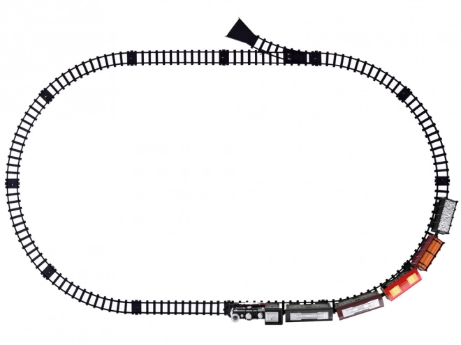 Spoorweg met rails Locomotief met wagons stoom + licht RC0629