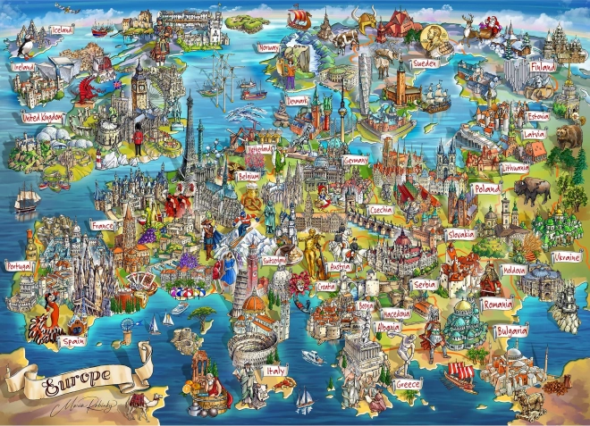 Puzzle GIBSONS Voyage à travers l’Europe 1000 pièces