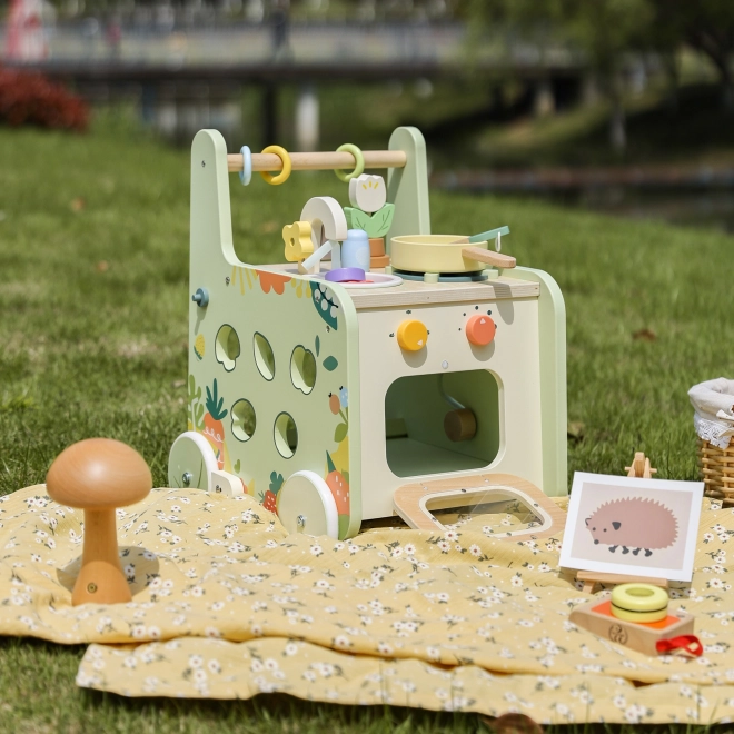 Cuisine en bois et trotteur Classic World 2-en-1