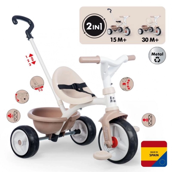 Driewieler voor kinderen Be Move in beige kleur