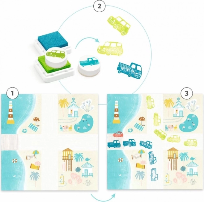Stamping Set Cars by DJECO