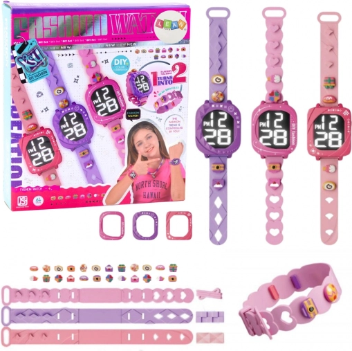 Montre DIY pour enfants avec bracelets interchangeables et perles décoratives