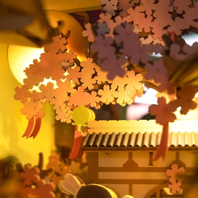 RoboTime Puzzle 3D Serrure de Livres "Falling Sakura" (en bois)