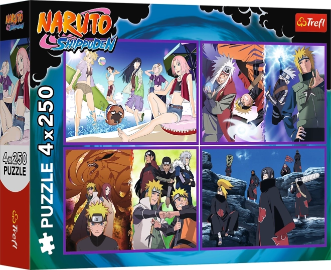 Trefl Puzzel Naruto Shippuden: Avonturen van Naruto Uzumaki 4x250 stukjes