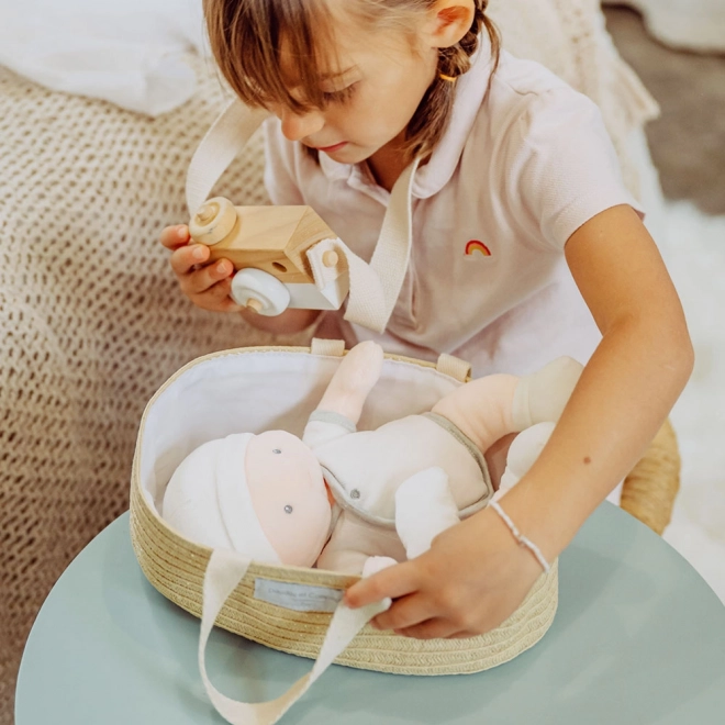 Doudou Jolijou Pop Pol in kinderwagenzak 28 cm