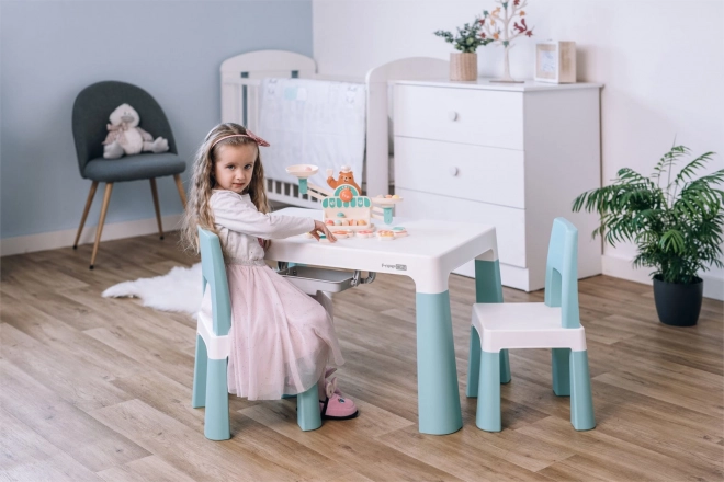 Plastic tafeltje met stoelen FREEON Neo wit en roze
