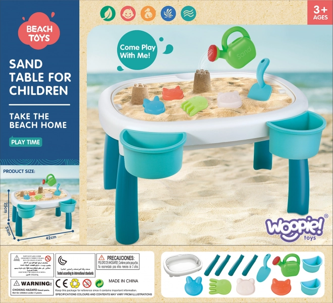 Woopie water- en zandtafel 2v1, 7 stuks