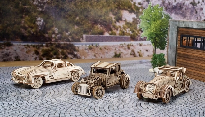 Ugears 3D houten mechanische puzzel Auto Winged Sports Coupé