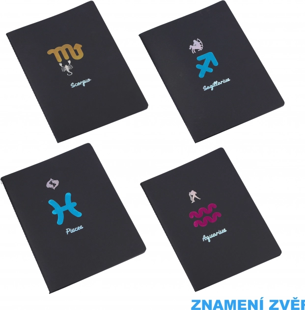 Zodiac Notebook 18.5x25.5 cm with 26 Black Lined Pages