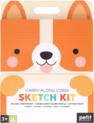 Set artistique de voyage motif Corgi par Petit Collage