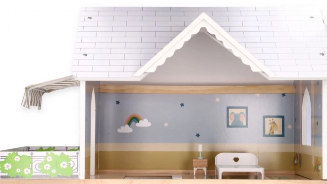 Grote houten poppenhuis