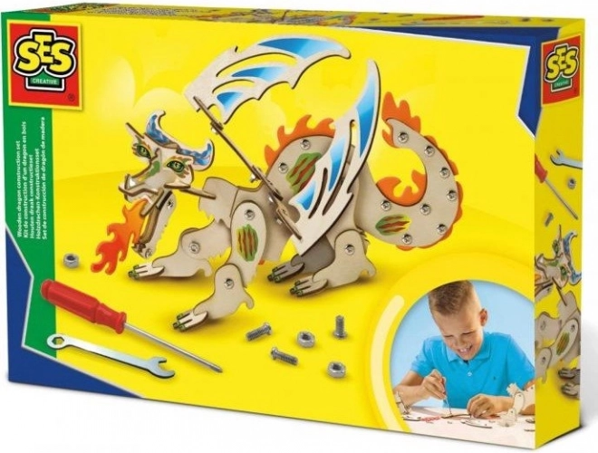 SES Creative houten draak bouwen – constructieset voor kinderen