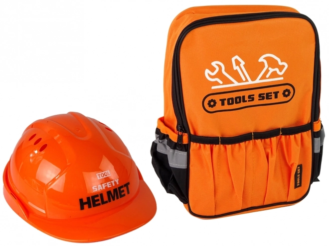 kinderset gereedschap met rugzak en helm