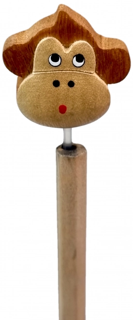 Holzstift mit Affenkopf
