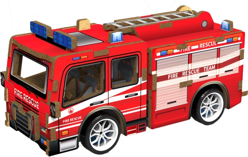 3D puzzel houten Brandweerauto 12 cm