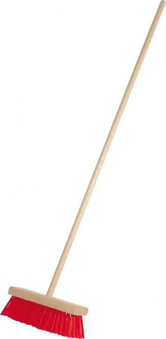 Kinderbesen aus Buche mit roten Borsten 65 cm