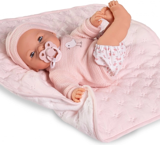 Knipperende pop baby Antonio Juan met geluiden - 37 cm