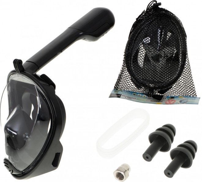 Opvouwbaar gezichtsbedekkend masker met snorkel L/XL zwart