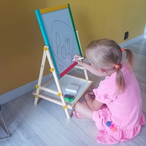Houten tweezijdig bord voor kinderen