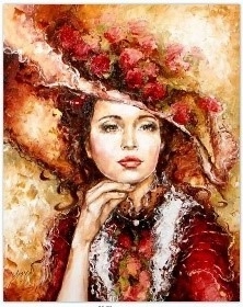 Mosaïque de diamants - femme au chapeau