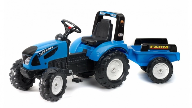 Landini Tractor Blue with Pedals and Trailer for Children from 3 Years