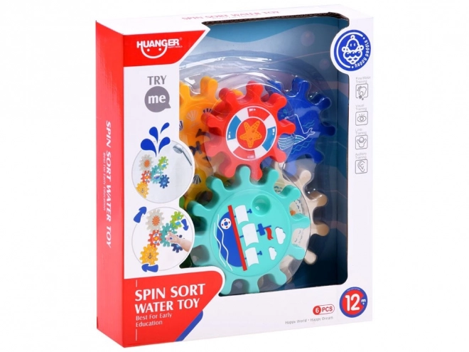 Gekleurde tandwielen voor in het water