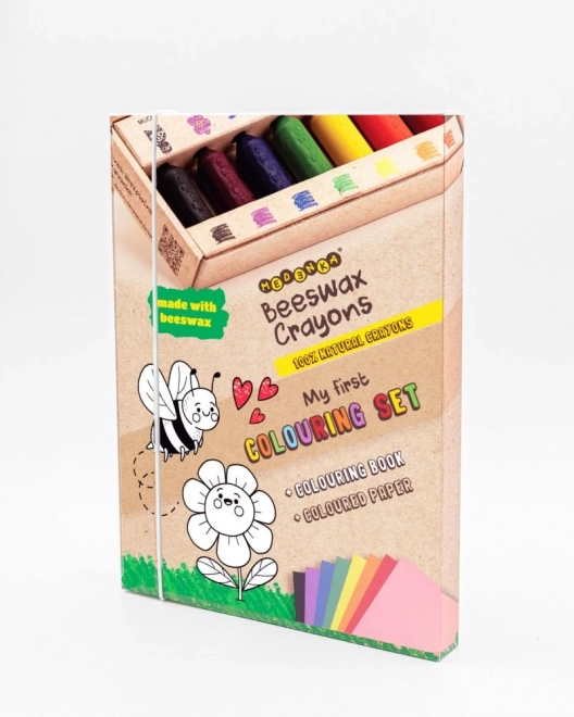 Kit créatif avec crayons en cire d'abeille