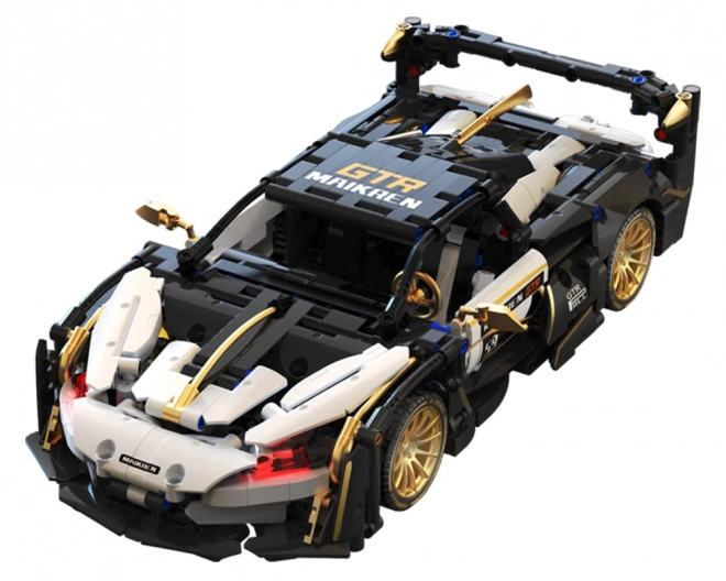 Bouwpakket sportauto zwart-wit 1242 stuks