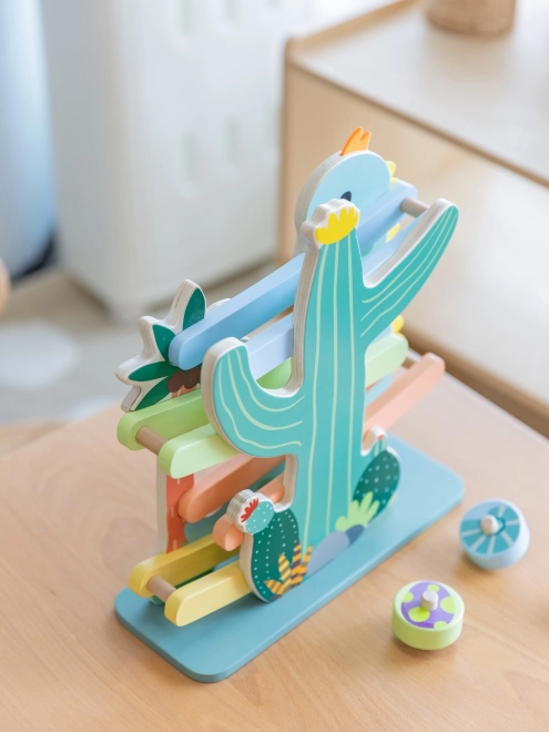 Klassieke houten dinosaurusbaan