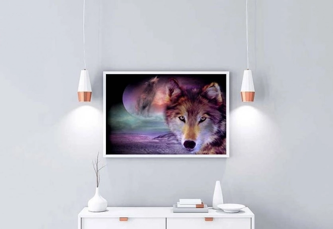 Diamantschilderen van een wolf kijk 30x40 cm