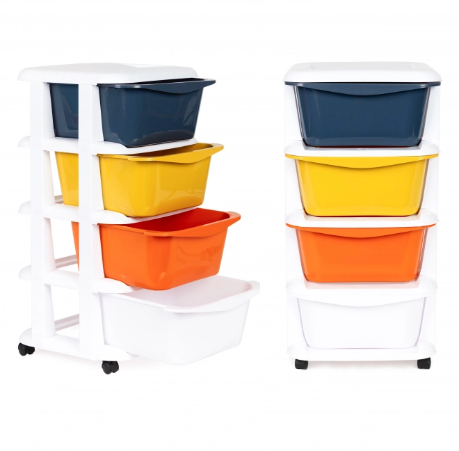 Organisateur de stockage avec 4 tiroirs en plastique coulissants