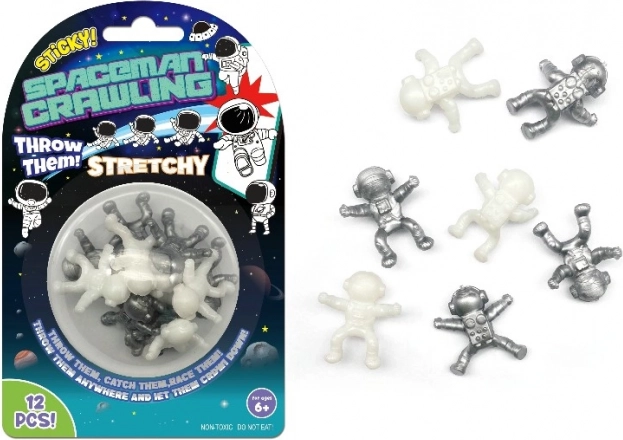 Kleverige astronauten – set van 12 stuks (3 cm)